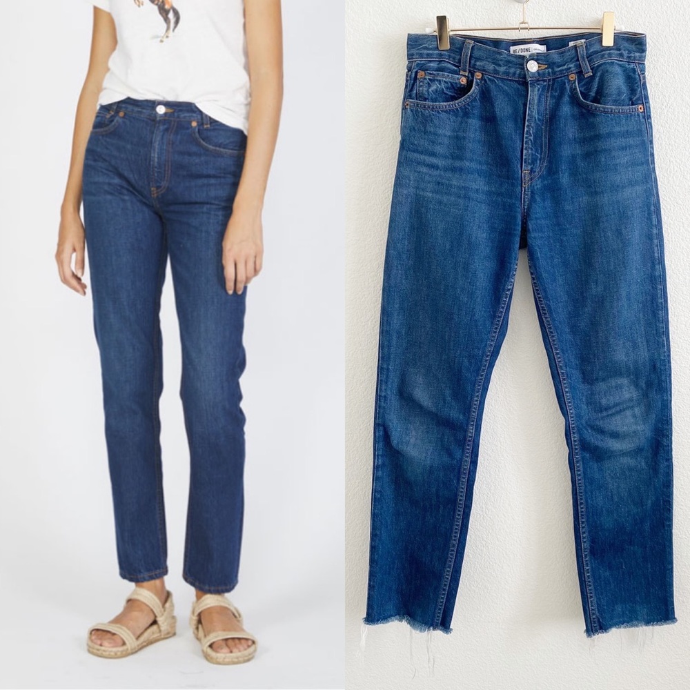 Re/Done Originals Academy Fit Straight Leg Dark Blue Jeans 26